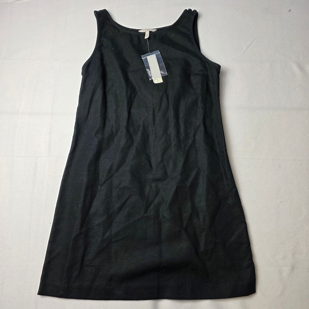 Vintage Old Navy Y2K Jumper Dress Black Small Linen Blend Tags